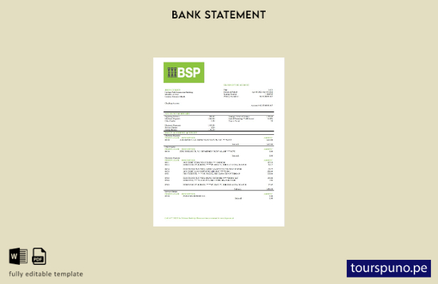 listo para imprimir plantilla de word   extracto bancario BSP de las Islas Salom